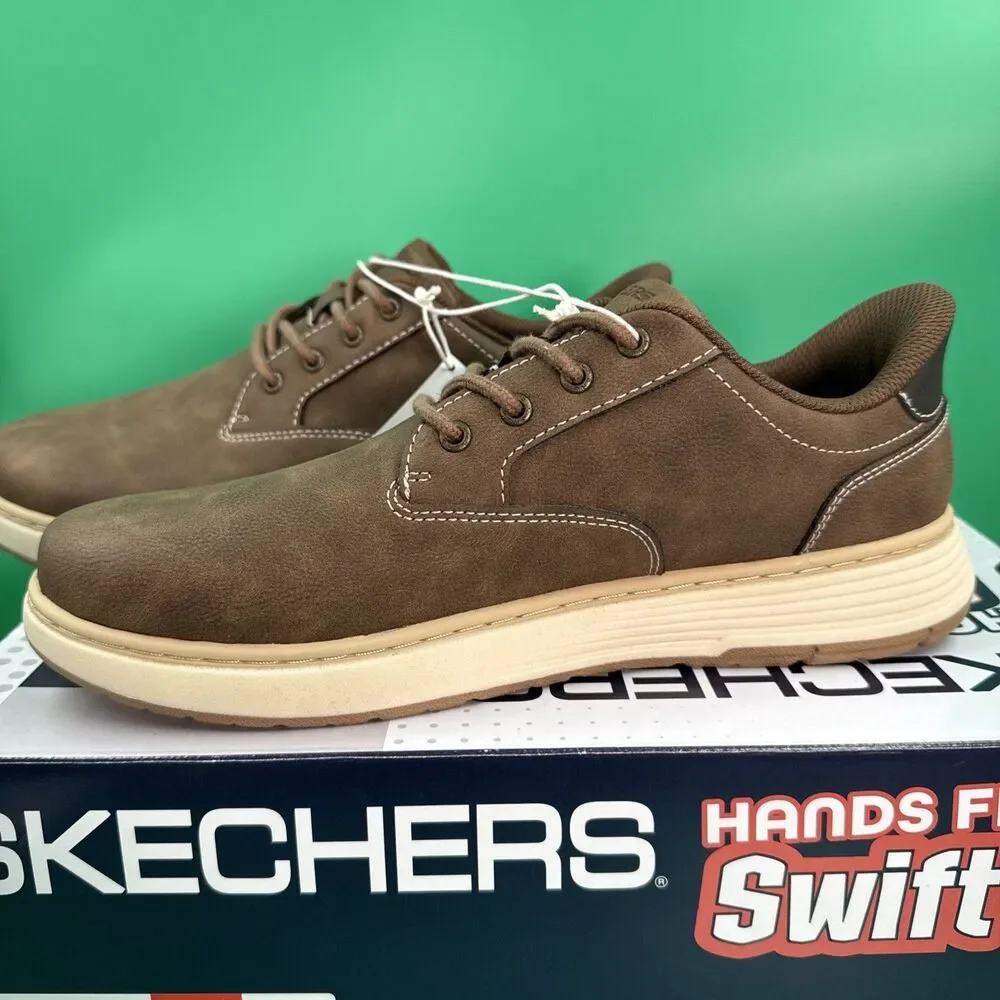 Skechers Hands Free Swift Fit Men’s 8.5 Brown Waterproof Casual Lace Sneakers